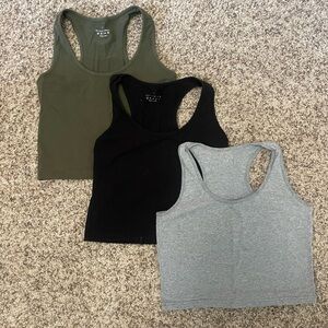 Cropped Racerback Tanks (3 Pack)